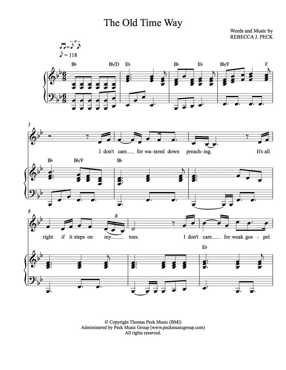 The Old Time Way sheet music Digitally Delivered PDF