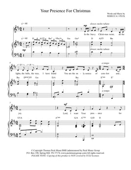 Your Presence For Christmas - sheet music - Digitally Delivered PDF
