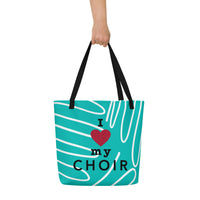 Tote Bag with inside pocket - I heart my choir