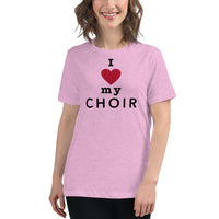 Women's Relaxed Fit Short Sleeve Tee - I heart my choir