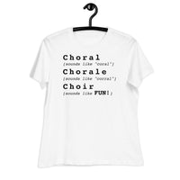 Women's Relaxed Fit Short Sleeve Tee - choral chorale choir