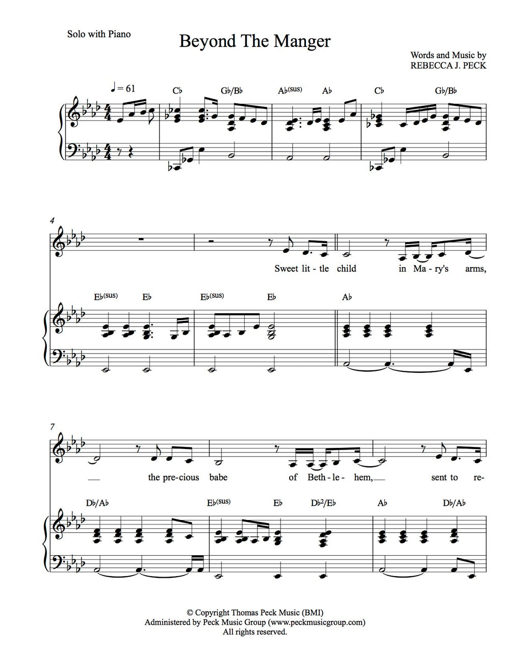 Beyond The Manger - sheet music