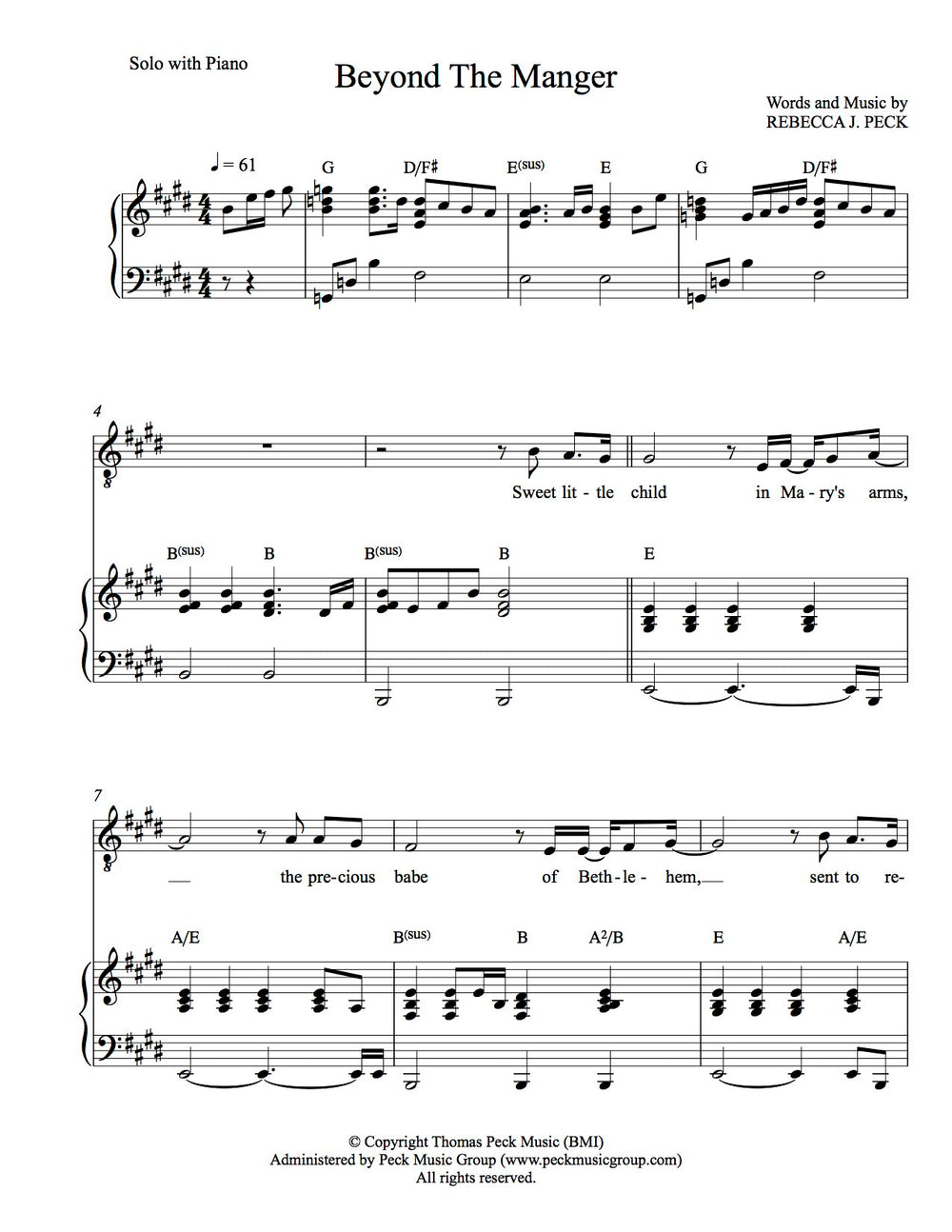 Beyond The Manger - sheet music
