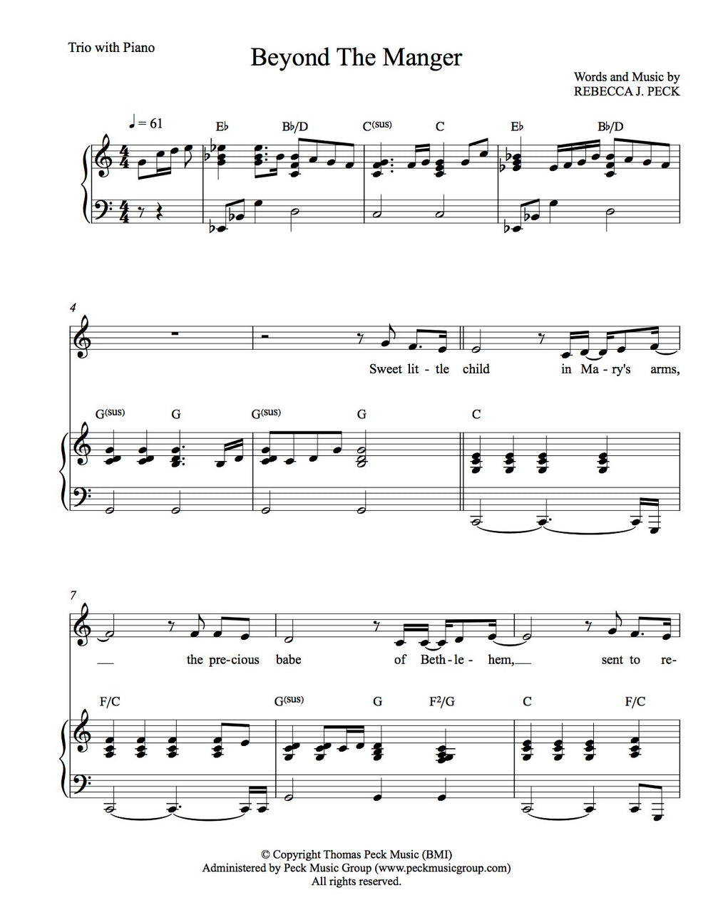 Beyond The Manger - sheet music