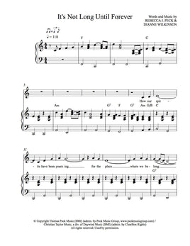 It's Not Long Until Forever - sheet music - Digitally Delivered PDF