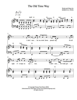 The Old Time Way - sheet music - Digitally Delivered PDF