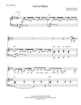 Not As Others - sheet music - Digitally Delivered PDF
