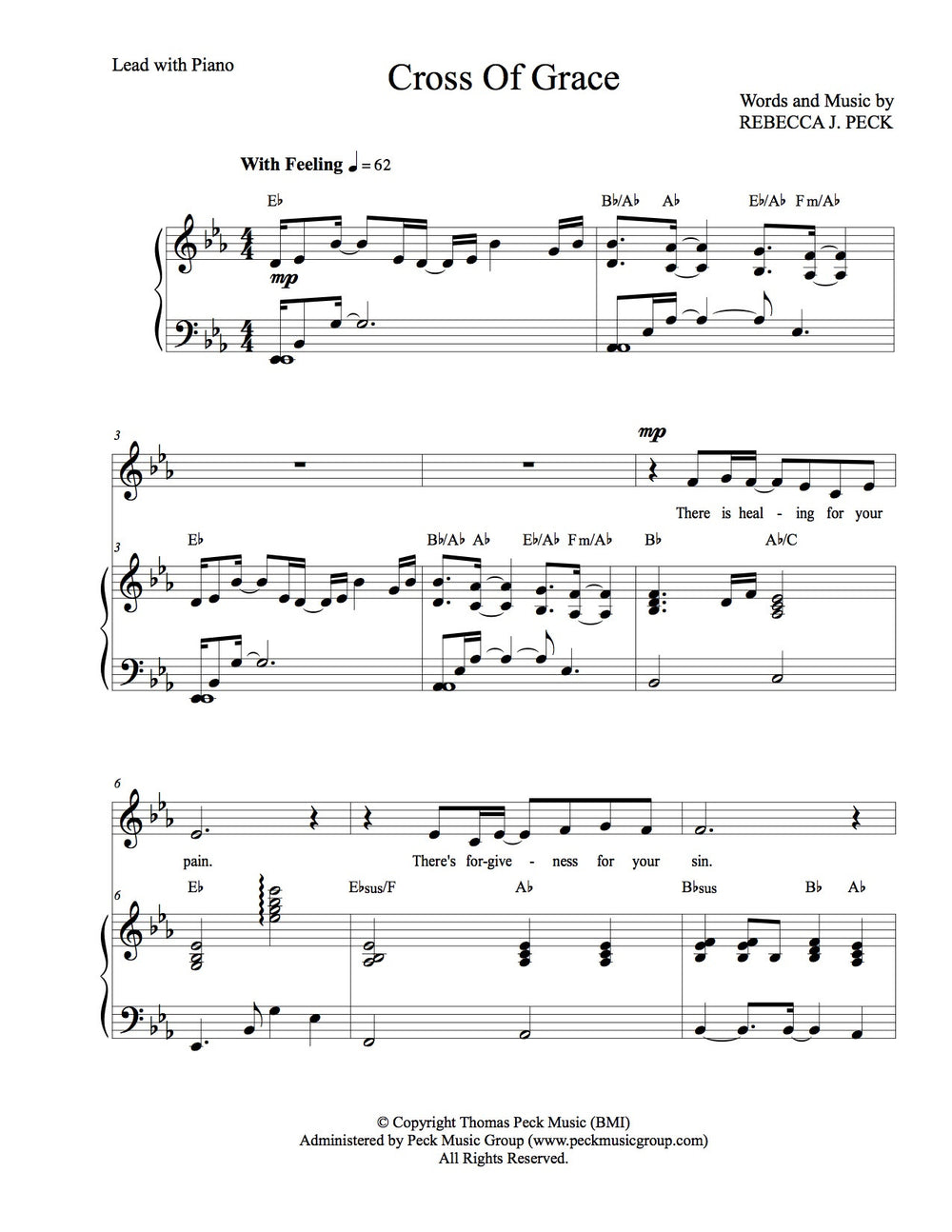 Cross Of Grace - sheet music - Digitally Delivered PDF