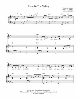 Even In The Valley - sheet music - Digitally Delivered PDF