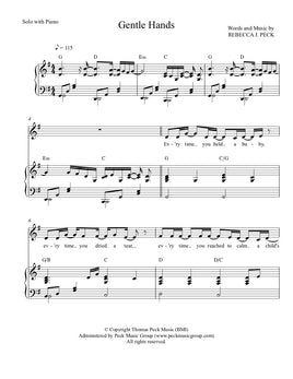 Gentle Hands - sheet music - Digitally Delivered PDF