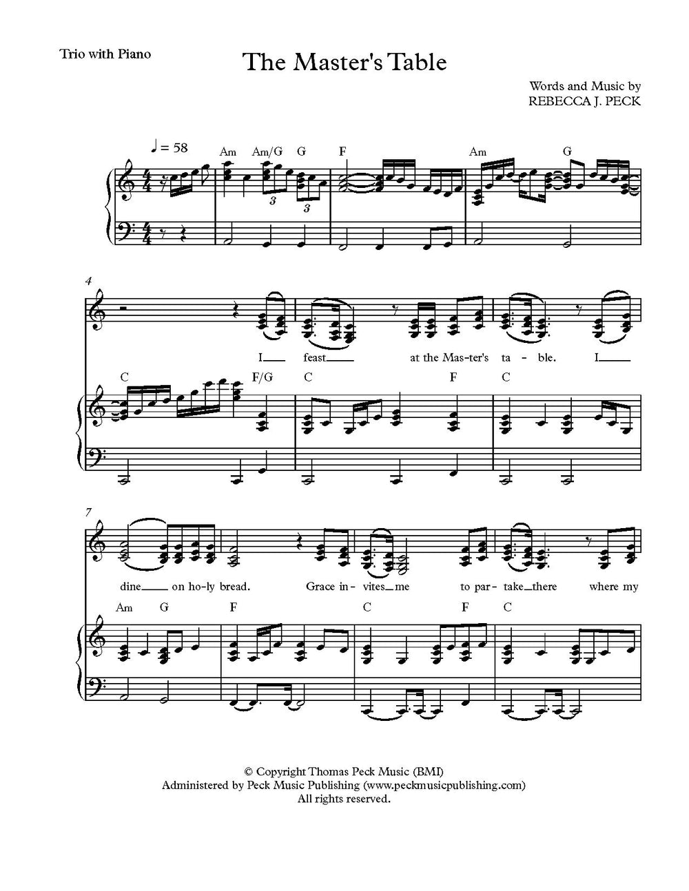 The Master's Table - sheet music