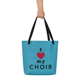 Tote Bag with inside pocket - I heart my choir