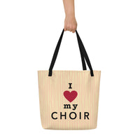 Tote Bag with inside pocket - I heart my choir