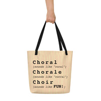 Tote Bag with inside pocket - Choral Chorale Choir