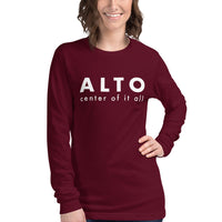 Women's Long Sleeve Tee - Alto center of it all