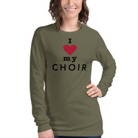 Women's Long Sleeve Tee - I heart my choir