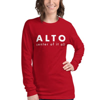 Women's Long Sleeve Tee - Alto center of it all