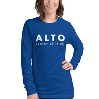 Women's Long Sleeve Tee - Alto center of it all