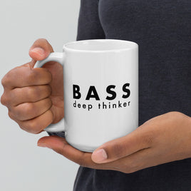 White glossy mug - Bass deep thinker