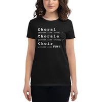 Women's Fashion Fitted Short Sleeve Tee - choral chorale choir