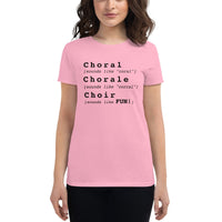 Women's Fashion Fitted Short Sleeve Tee - choral chorale choir