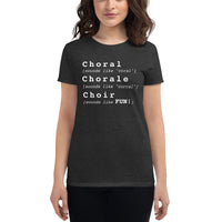 Women's Fashion Fitted Short Sleeve Tee - choral chorale choir