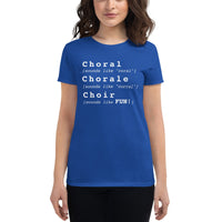 Women's Fashion Fitted Short Sleeve Tee - choral chorale choir