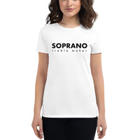 Women's Fashion Fitted Short Sleeve Tee - Soprano treble maker