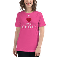 Women's Relaxed Fit Short Sleeve Tee - I heart my choir