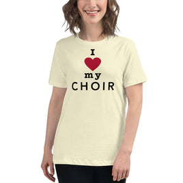 Women's Relaxed Fit Short Sleeve Tee - I heart my choir