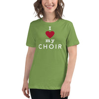 Women's Relaxed Fit Short Sleeve Tee - I heart my choir