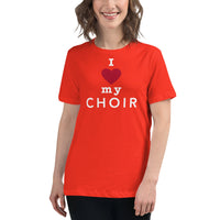 Women's Relaxed Fit Short Sleeve Tee - I heart my choir